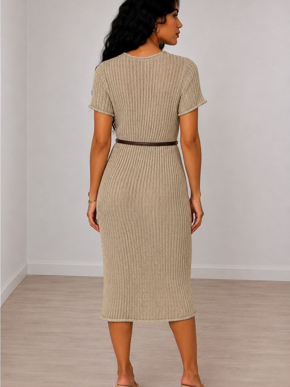 Open Knit Sheath Dress /Donna Karan New York - Picture 2 of 7